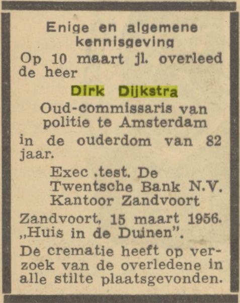 dirk dijkstra in 1956.